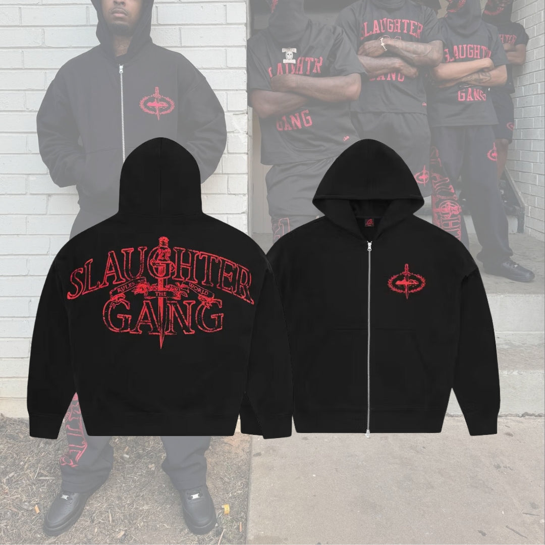 Corteiz x Slaugther Gang Zip Hoodie