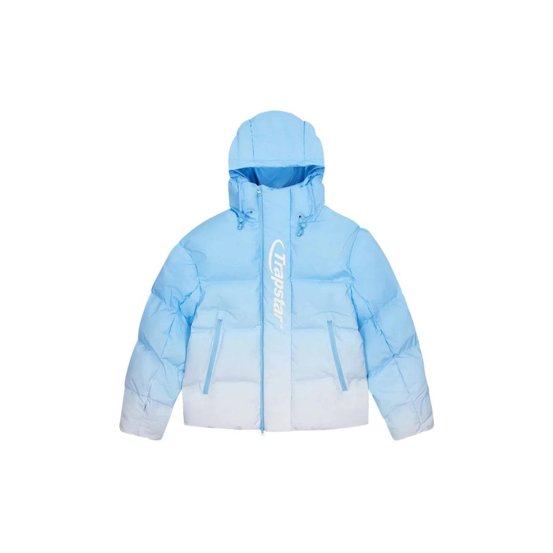 Trapstar Decoded 2.0 Hooded Puffer Jacket Sky Blue