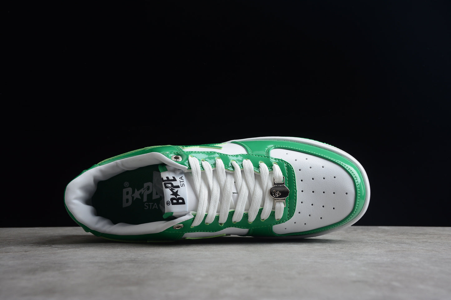 Bape Sta Patent Leather White Green