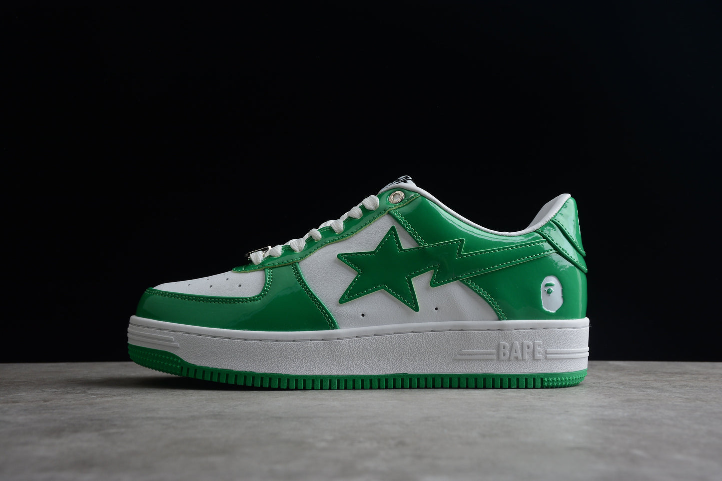 Bape Sta Patent Leather White Green