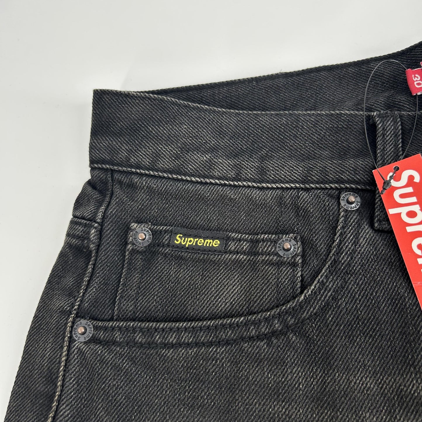 Supreme Baggy Jeans Distressed Loose Fit Selvedge