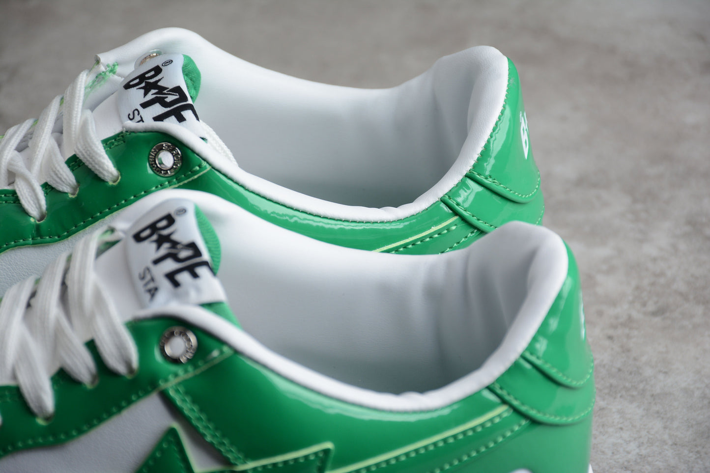 Bape Sta Patent Leather White Green