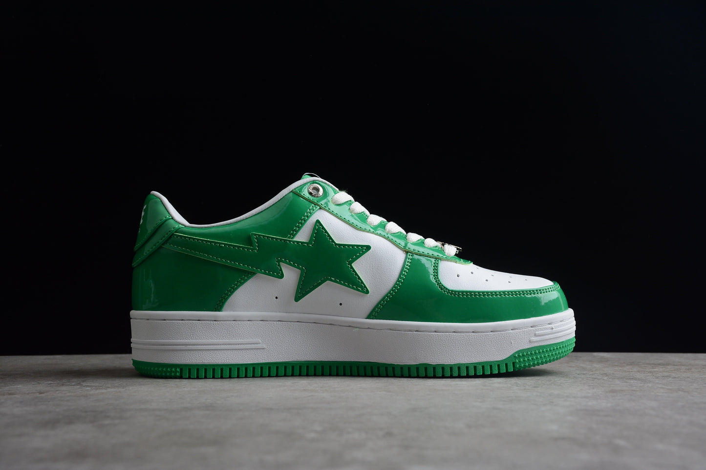 Bape Sta Patent Leather White Green