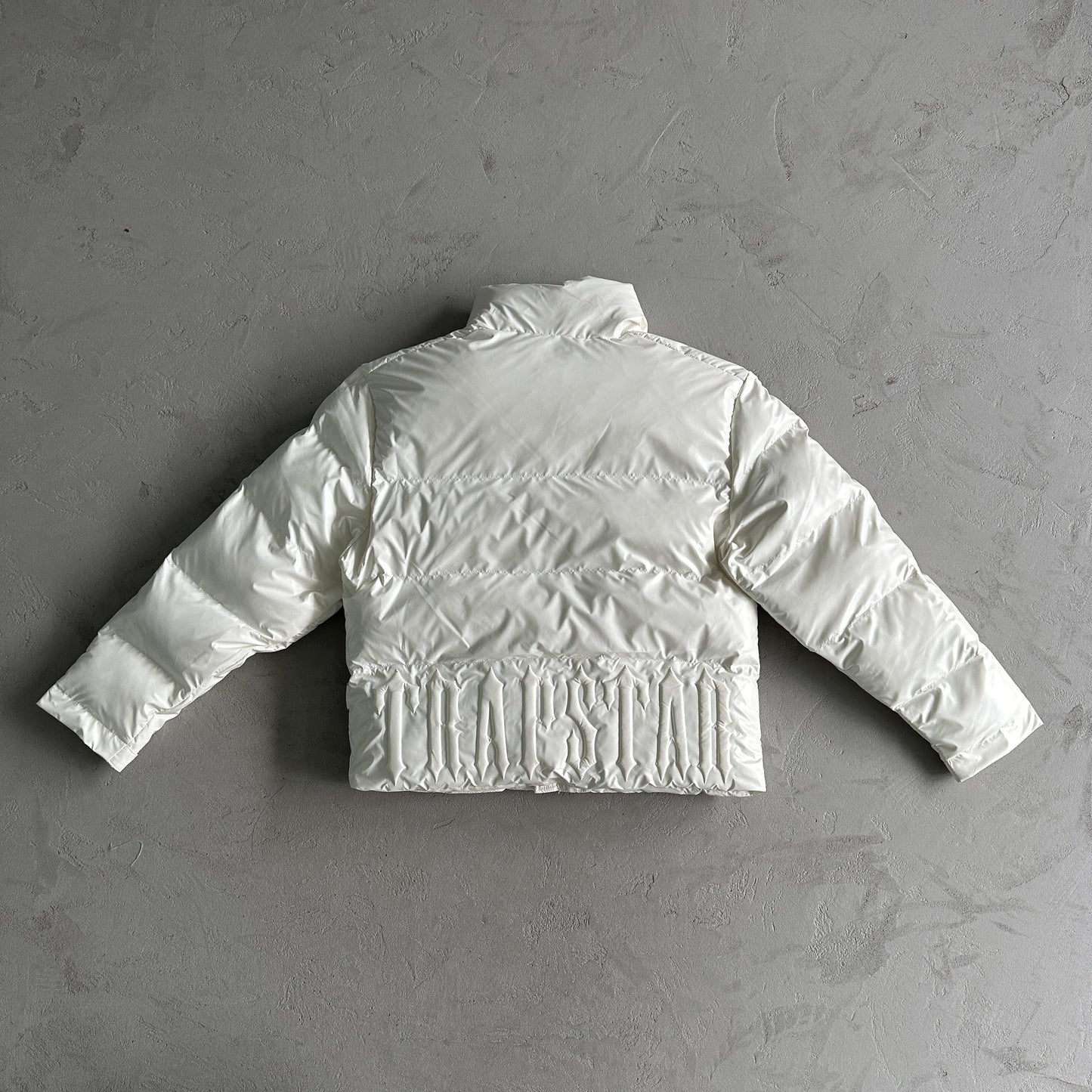 Trapstar Irongate Embossed Puffer Jacket Cream