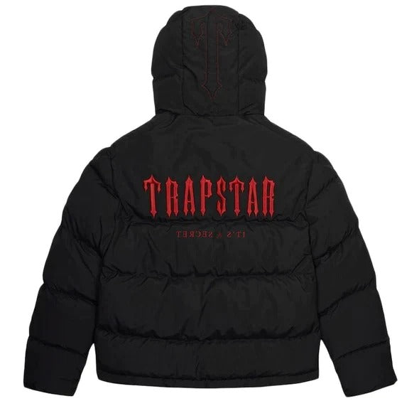 Trapstar Decoded Hooded Puffer Jacket 2.0 Black / Infrared