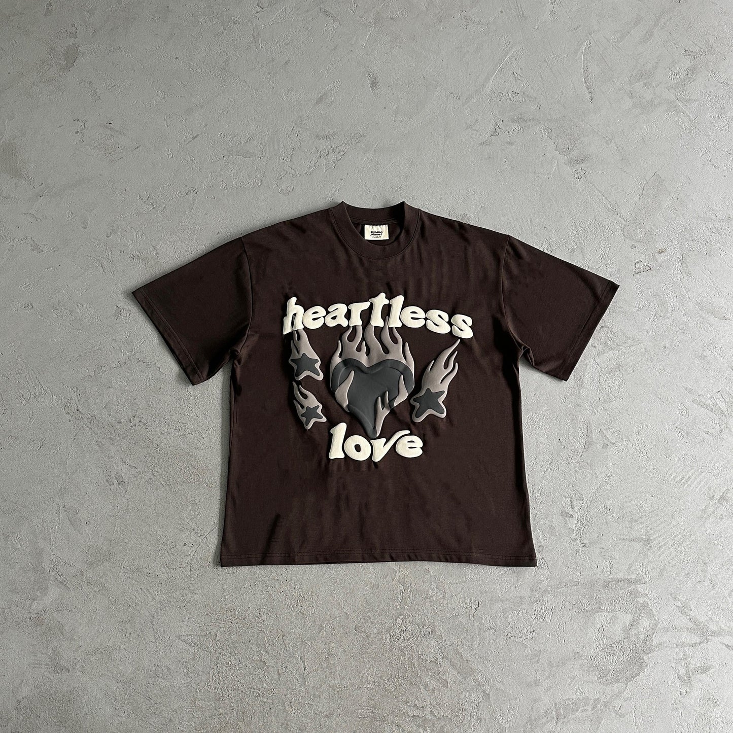 Broken Planet Heartess Love Tshirt-mocha